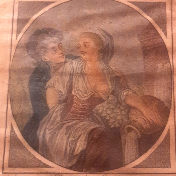 Antique engraving titled L'honnete Fripon, framed - Picture 2 of 4